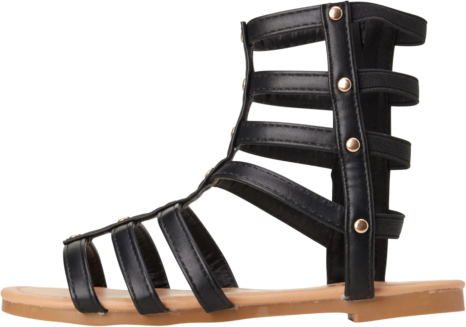 bebe Girls' Sandals - Open Toe Lightweight Summer Strappy Flat Gladiator Sandals with Ankle Zipper and Cushioned Sole