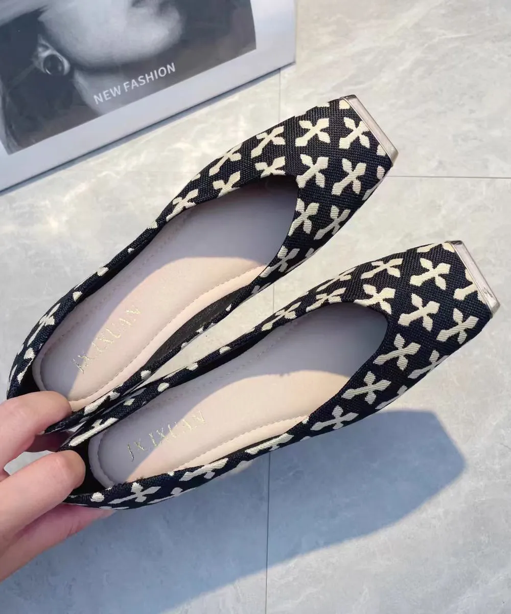 Beige Print Flat Feet Shoes Cotton Fabric 2025 New