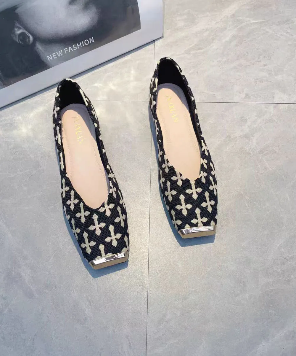 Beige Print Flat Feet Shoes Cotton Fabric 2025 New
