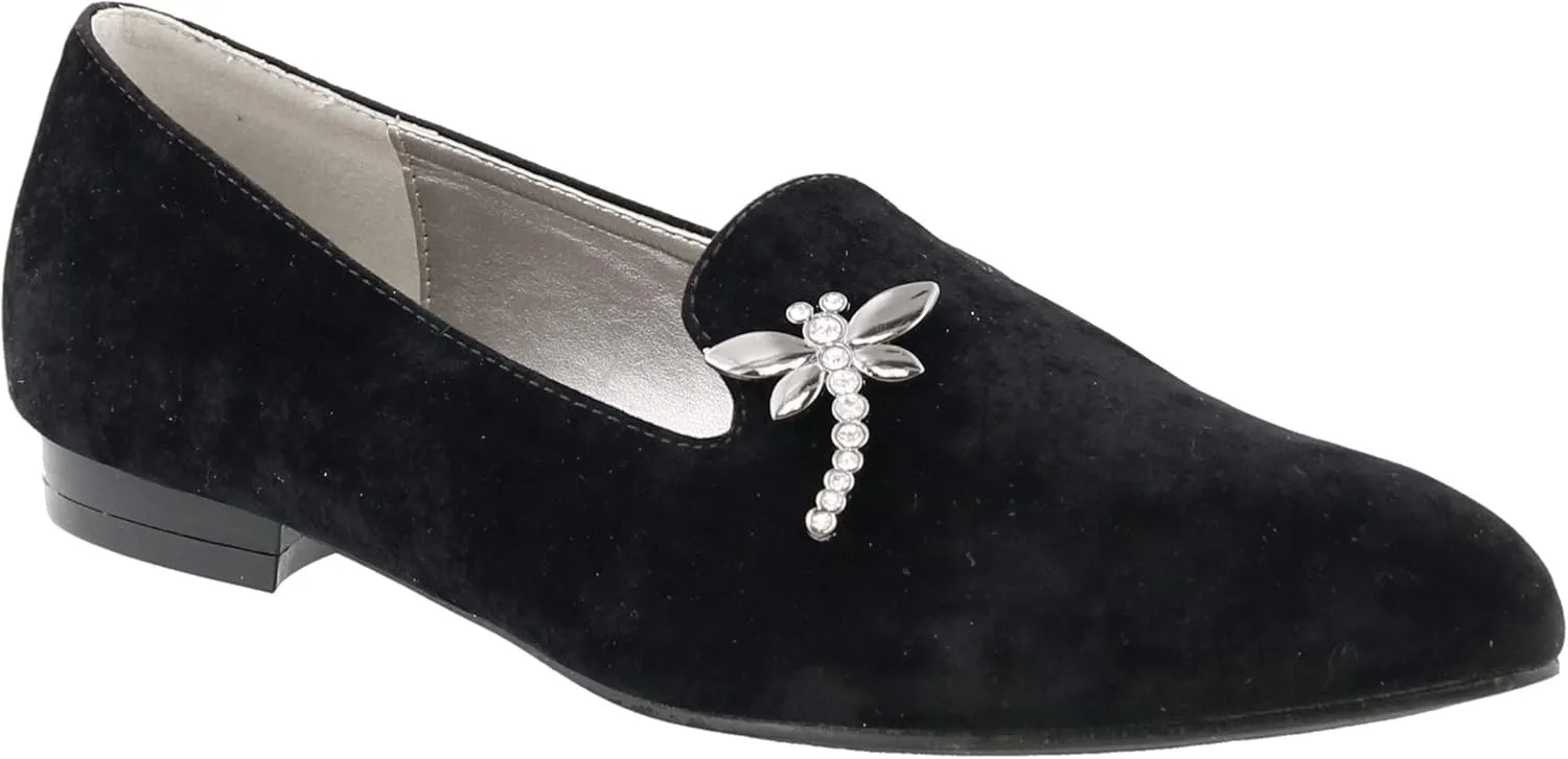 Bellini Women's Dragonfly Black Velvet Flat