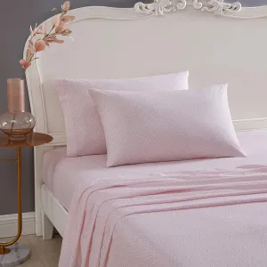 Betsey Johnson- Queen Bed Sheets, Cotton Percale Bedding Set, Crisp & Cool, Lightweight & Breathable (Diamond Lace Pink, Queen)