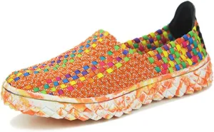 BIFINI Unisex Walk Comfort Breathable Woven Sneaker Slip on Flat Shoes
