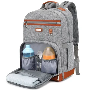BILLITON MSHI Diaper Bag Backpack for Women Large Capacity Waterproof -Multifunctional with Insulated Pockets for Baby Girl Boy, Unisex Maternity Travel Bag-Flowers Beige