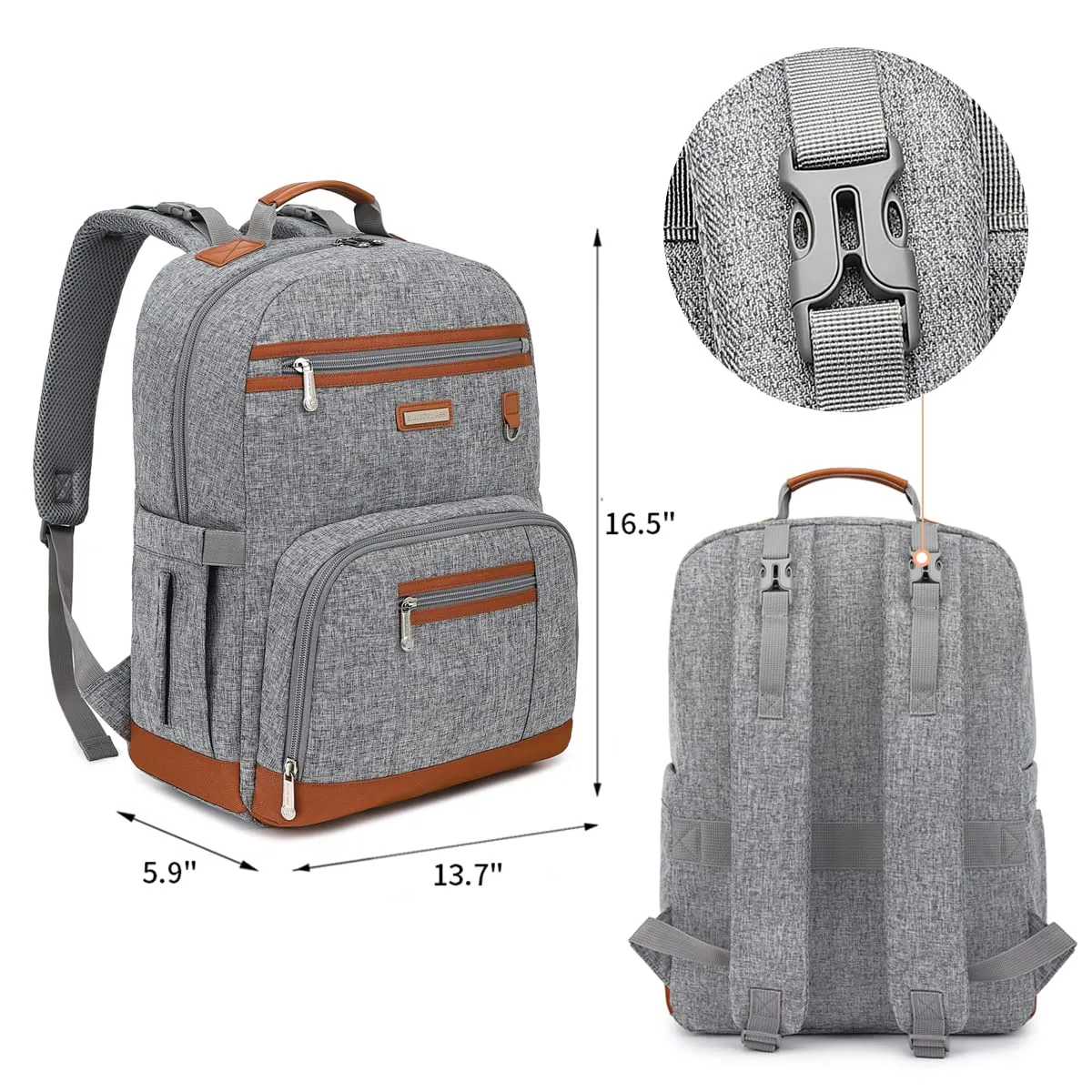 BILLITON MSHI Diaper Bag Backpack for Women Large Capacity Waterproof -Multifunctional with Insulated Pockets for Baby Girl Boy, Unisex Maternity Travel Bag-Flowers Beige