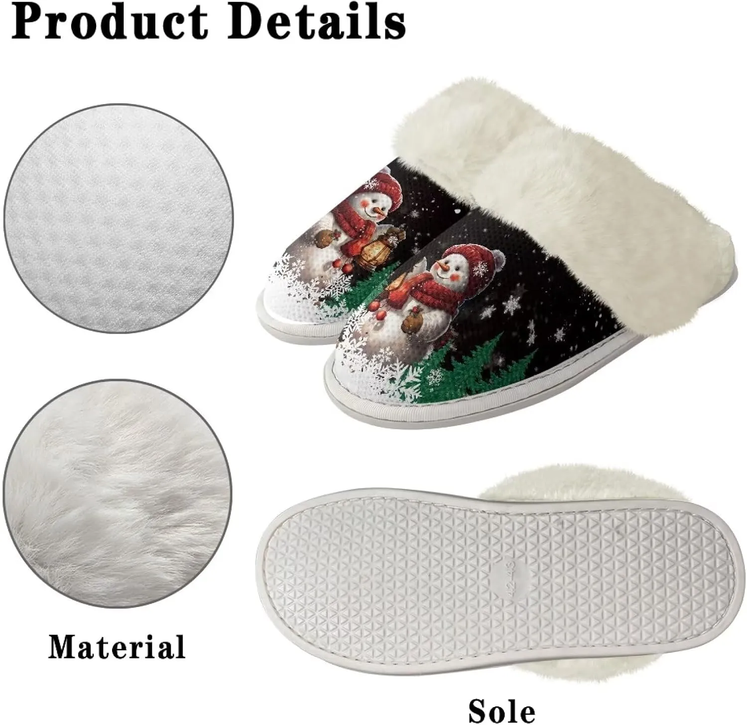 Binienty Women's Men's House Slippers Memory Foam Indoor Outdoor Fuzzy Slipper Bedroom Shoes