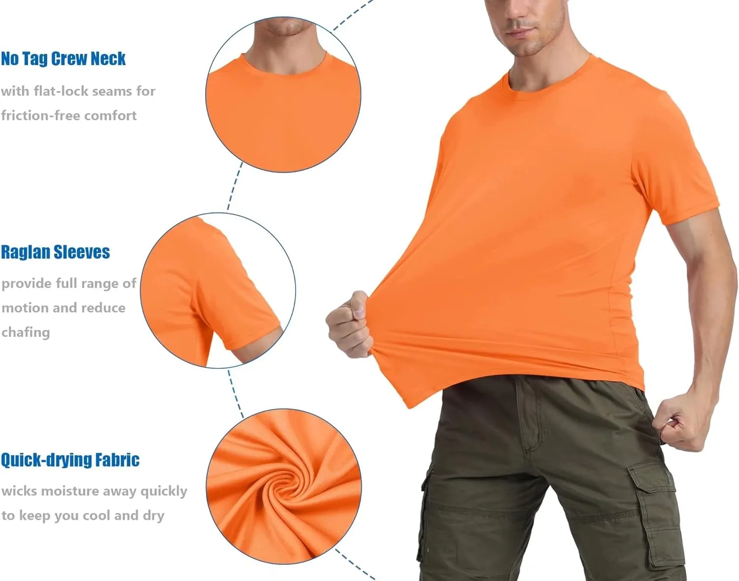 BIYLACLESEN Men's Sun Protection Short Sleeve T-Shirt UPF 50  Breathable Quick-Dry Performance Shirts Athletic Runing Top