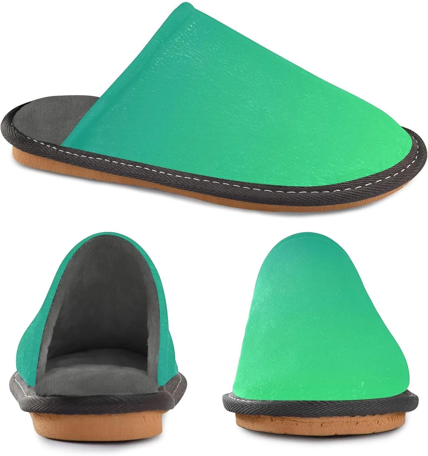 Blue Orange Gradient House Slippers for Women Men Non-Slip Slipper Socks