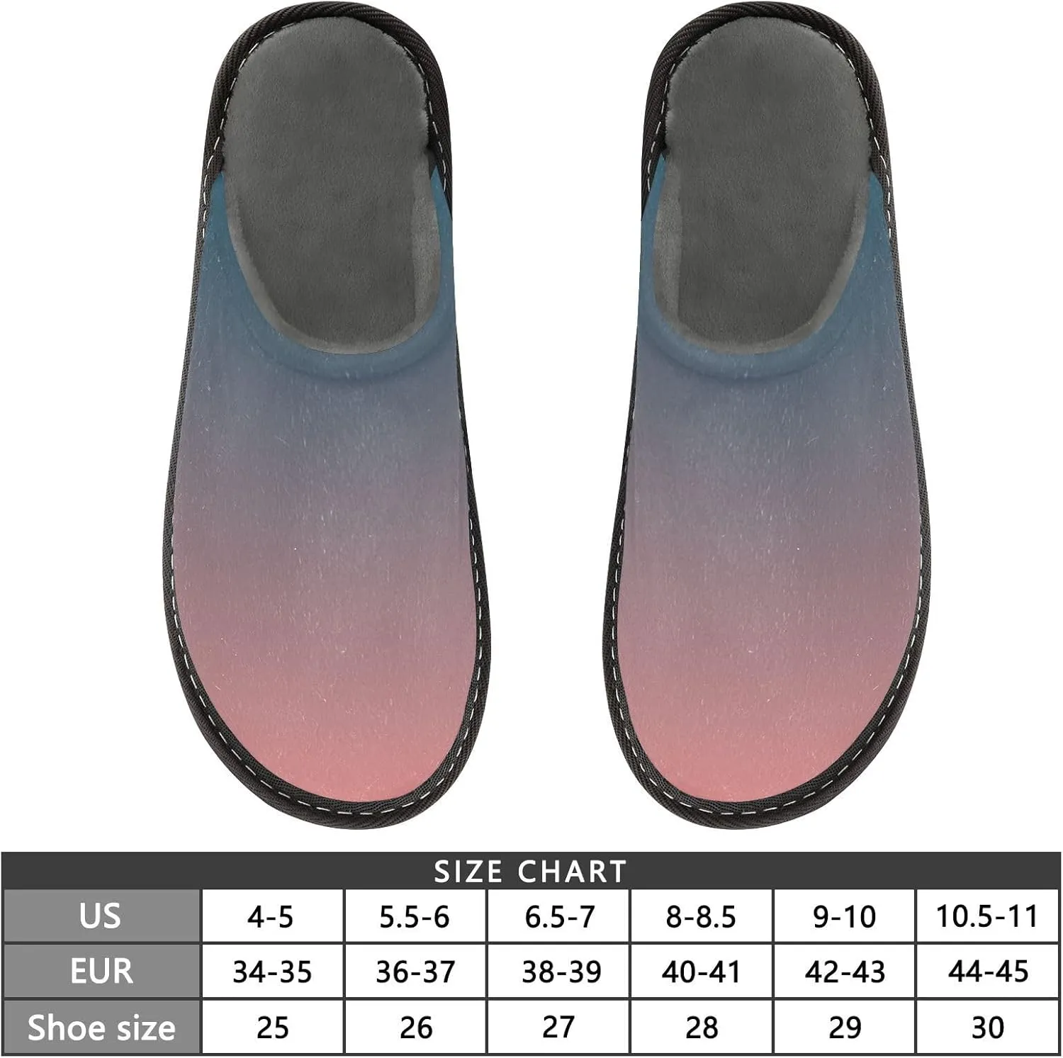 Blue Orange Gradient House Slippers for Women Men Non-Slip Slipper Socks