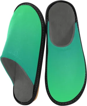 Blue Orange Gradient House Slippers for Women Men Non-Slip Slipper Socks