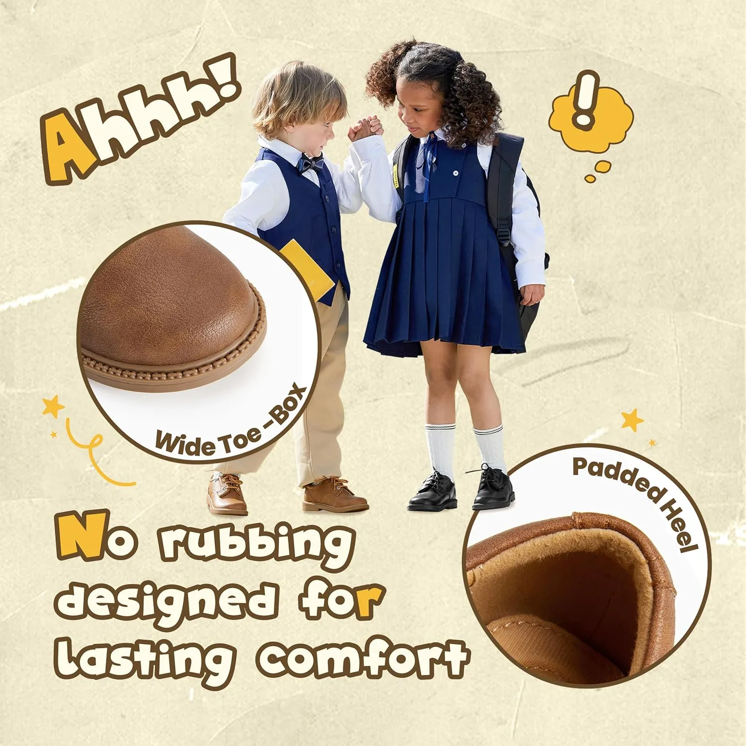 Boys Girls Dress Shoes Toddler Little Big Kid Oxford Shoes PU Leather School Uniform Wedding Loafer Flats White Black Brown Lace-Up Casual Comfort Classic Formal Slip-On Walking Outdoor Party