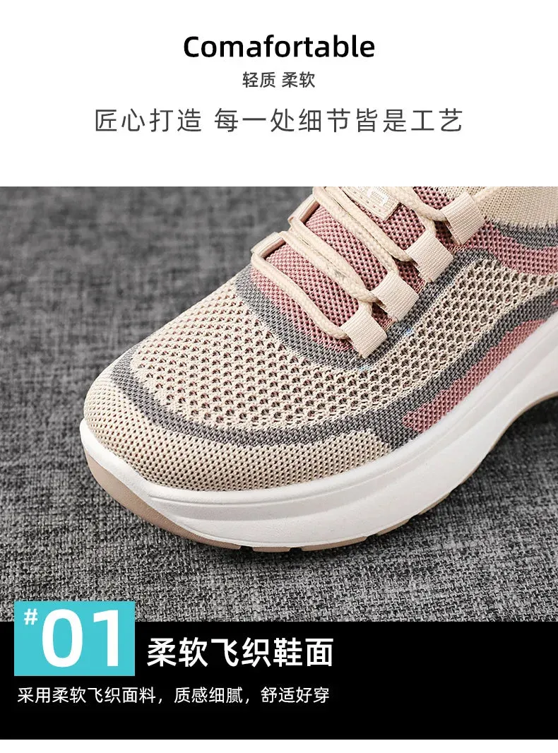 Breathable Mesh Platform Sneakers for Women