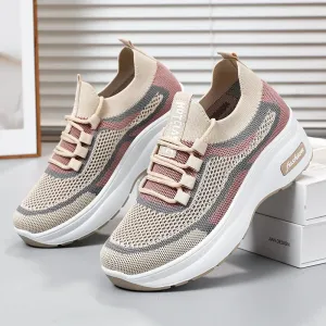 Breathable Mesh Platform Sneakers for Women