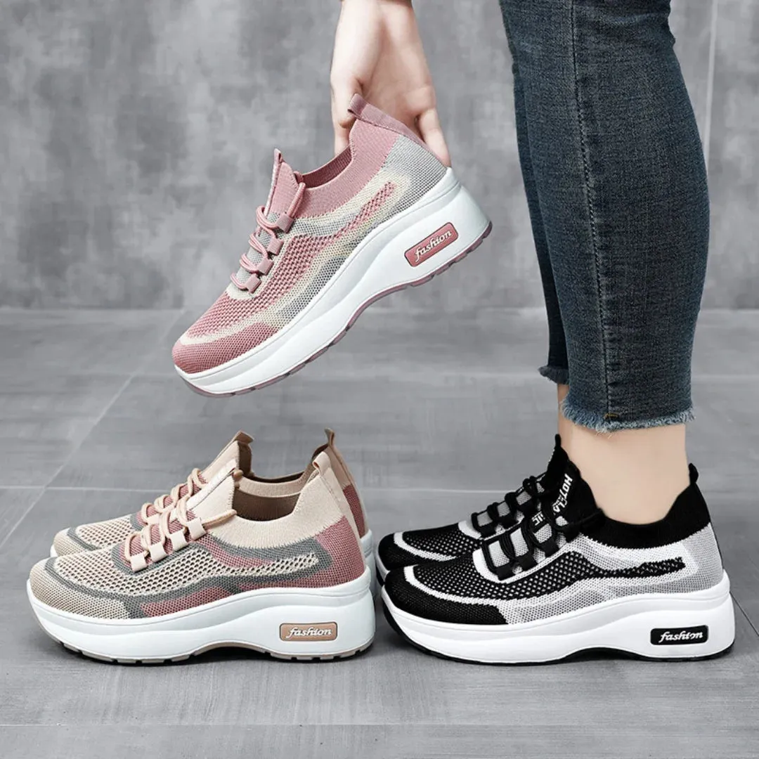 Breathable Mesh Platform Sneakers for Women