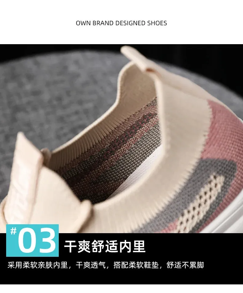Breathable Mesh Platform Sneakers for Women
