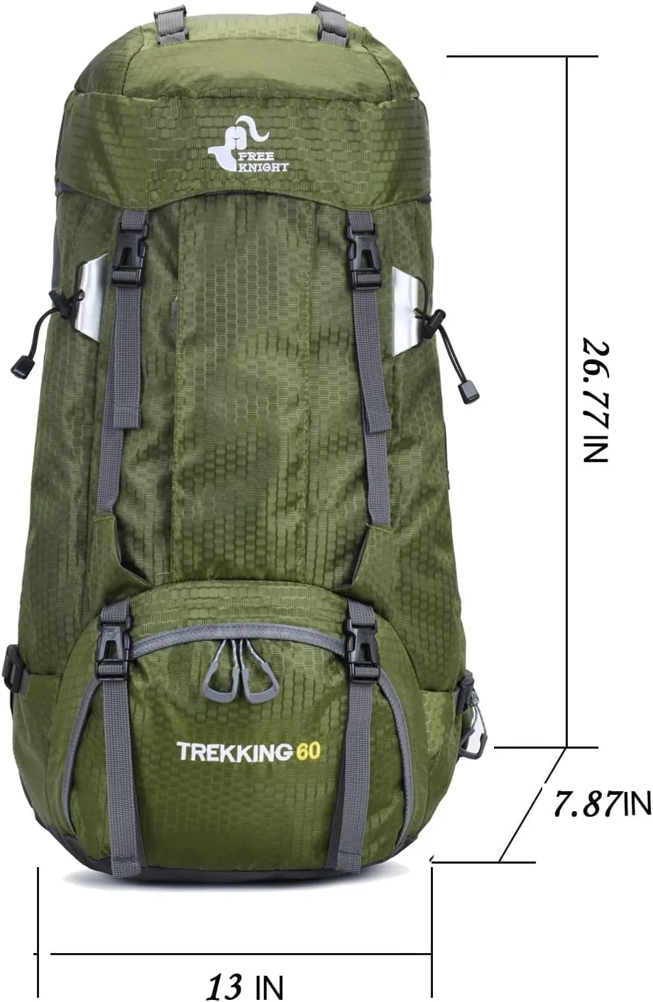 Bseash 60L Waterproof Hiking Camping Backpack with Rain Cover, Large Outdoor Sport Travel Daypack Rucksack for Climbing