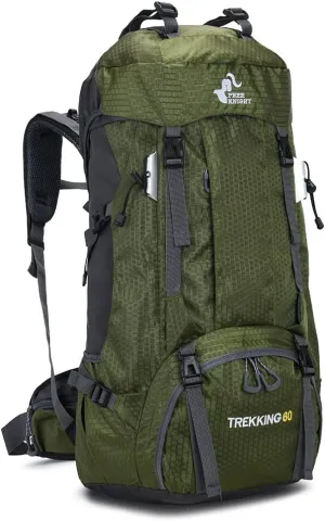 Bseash 60L Waterproof Hiking Camping Backpack with Rain Cover, Large Outdoor Sport Travel Daypack Rucksack for Climbing