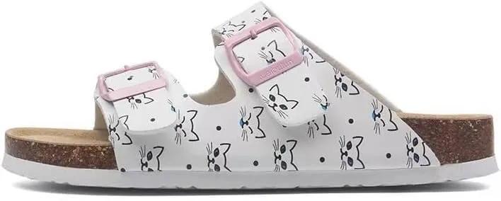 Buckle flat cork slippers summer men's and women's beach line button increase outdoor leisure slippers (Kitten, Adult, Women, 9, Numeric Range, US Footwear Size System, 10.5, Medium)