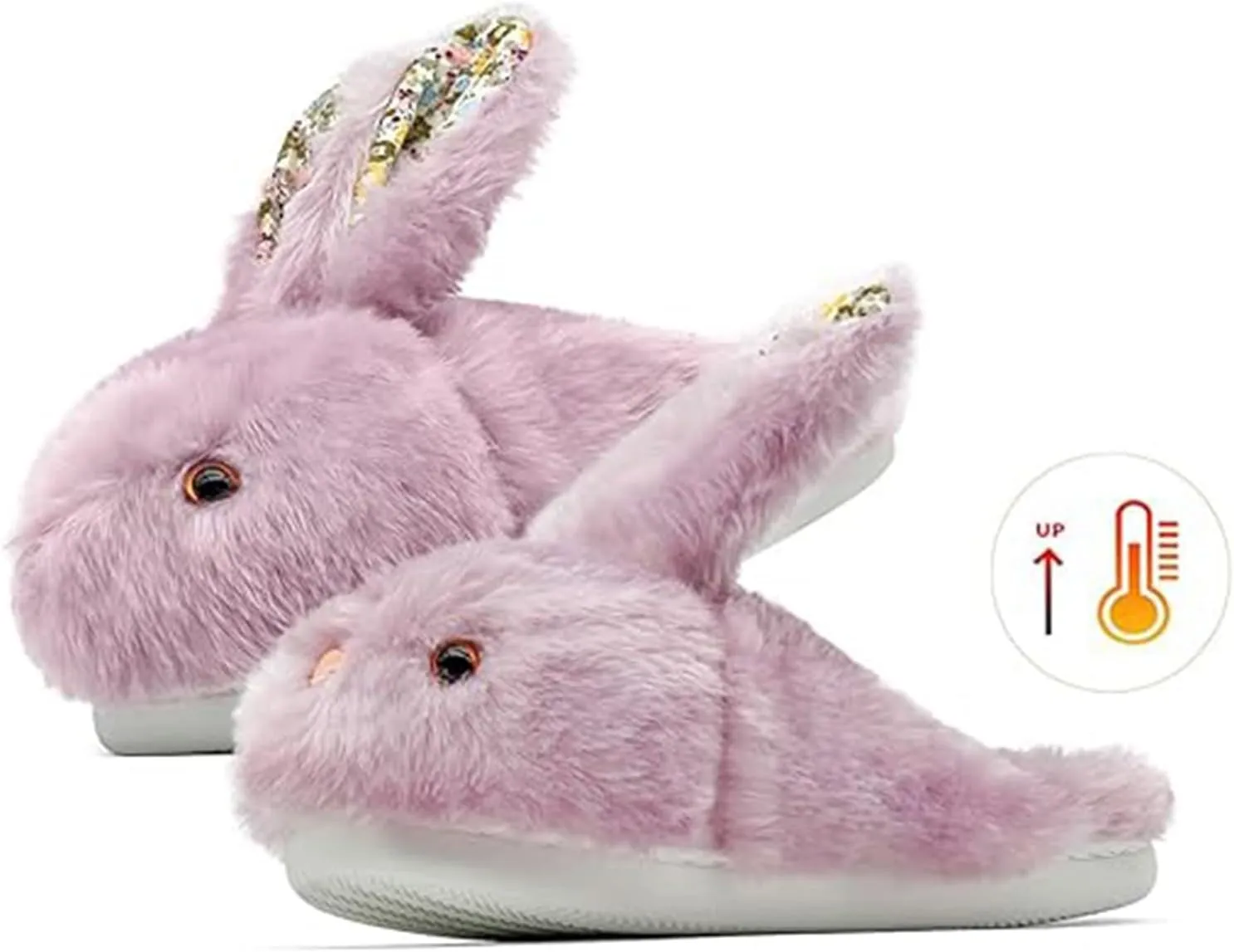 Bunny Slippers for Women Cute Plush Rabbit Fuzzy Slippers, Soft Fluffy Animal Winter Warm Indoor House Slippers Shoes