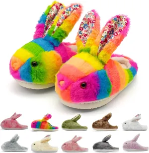 Bunny Slippers for Women Men Cute Plush Rabbit Fuzzy Slippers, Soft Fluffy Animal Winter Warm Indoor House Slippers Shoes