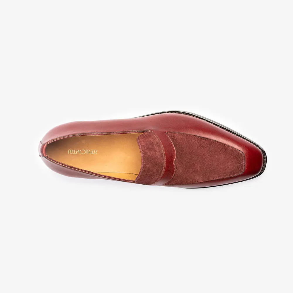 Burgundy Penny Loafer with Suede Detail