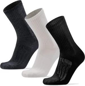 Busy Socks 3 Pack Men's Merino Wool Hiking Crew Socks Womens Warm Thick Cushioned Outdoor Athletic Socks for Walking Running
