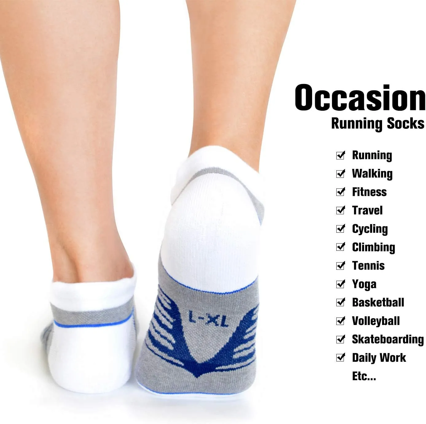 Busy Socks Compression Ankle Cushioned Running Sport Socks for Men Women, Low Cut Arch Support Tab Athletic Socks 3 Pairs