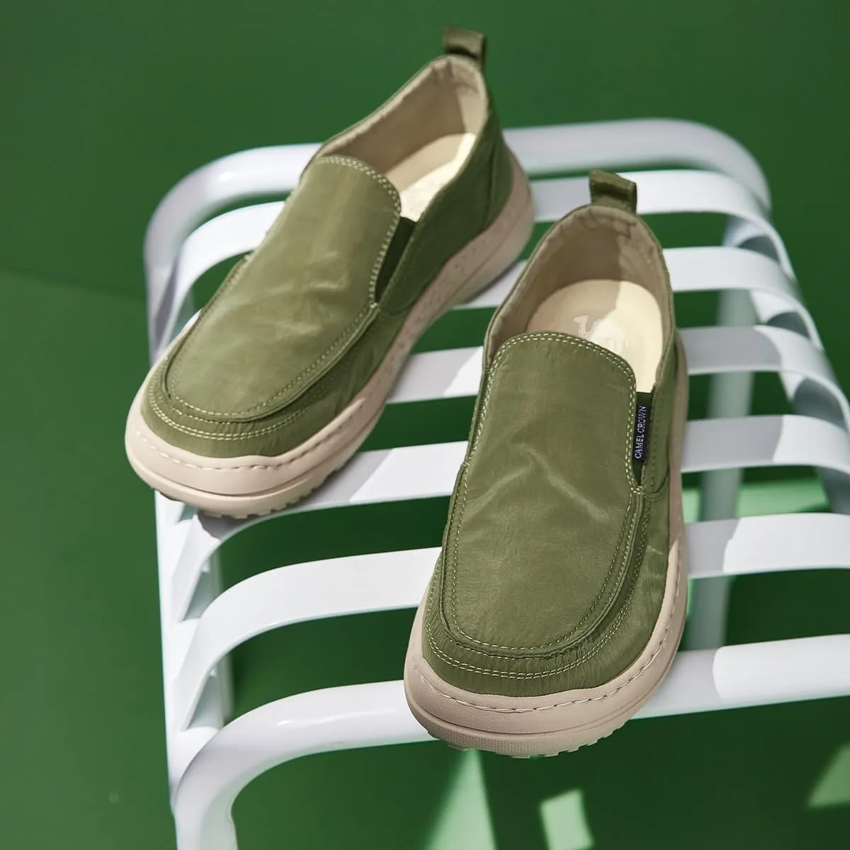 CAMEL CROWN Mens Casual Slip-On Loafers Lightweight Sneakers Comfortable Shoes for Walking Work Waterproof
