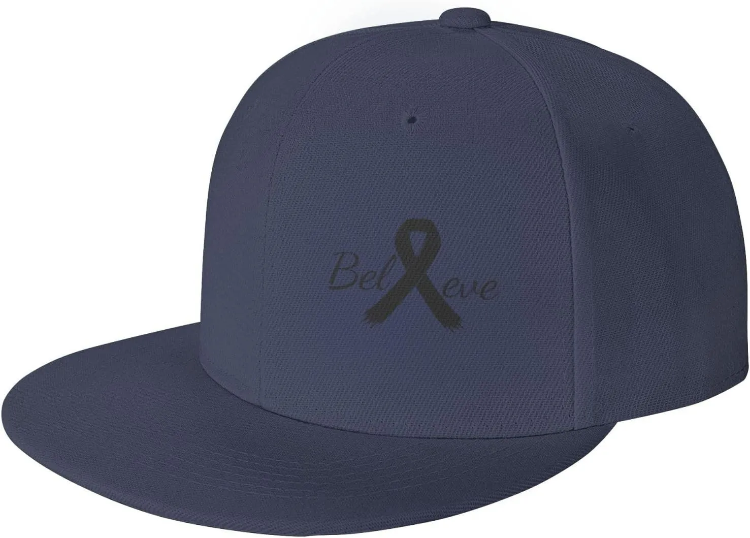 Cancer Believe Skin Cancer Black Ribbon Fashion Flat Cap Adujstable Men Women Baseball Caps Outdoor