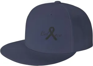 Cancer Believe Skin Cancer Black Ribbon Fashion Flat Cap Adujstable Men Women Baseball Caps Outdoor