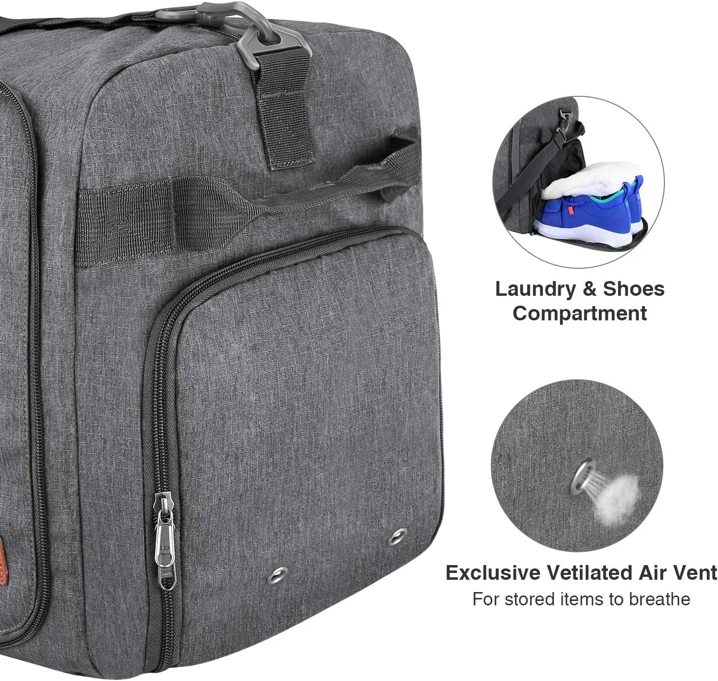 Canway 115L Travel Duffel Bag, Foldable Weekender Bag with Shoes Compartment for Men Women Water-proof & Tear Resistant