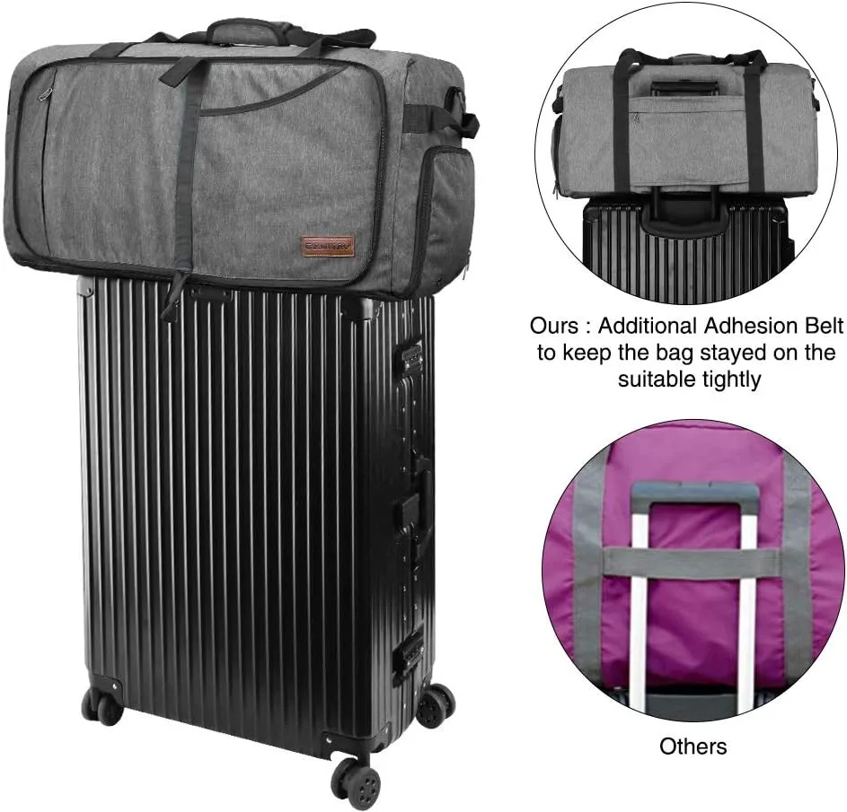 Canway 115L Travel Duffel Bag, Foldable Weekender Bag with Shoes Compartment for Men Women Water-proof & Tear Resistant