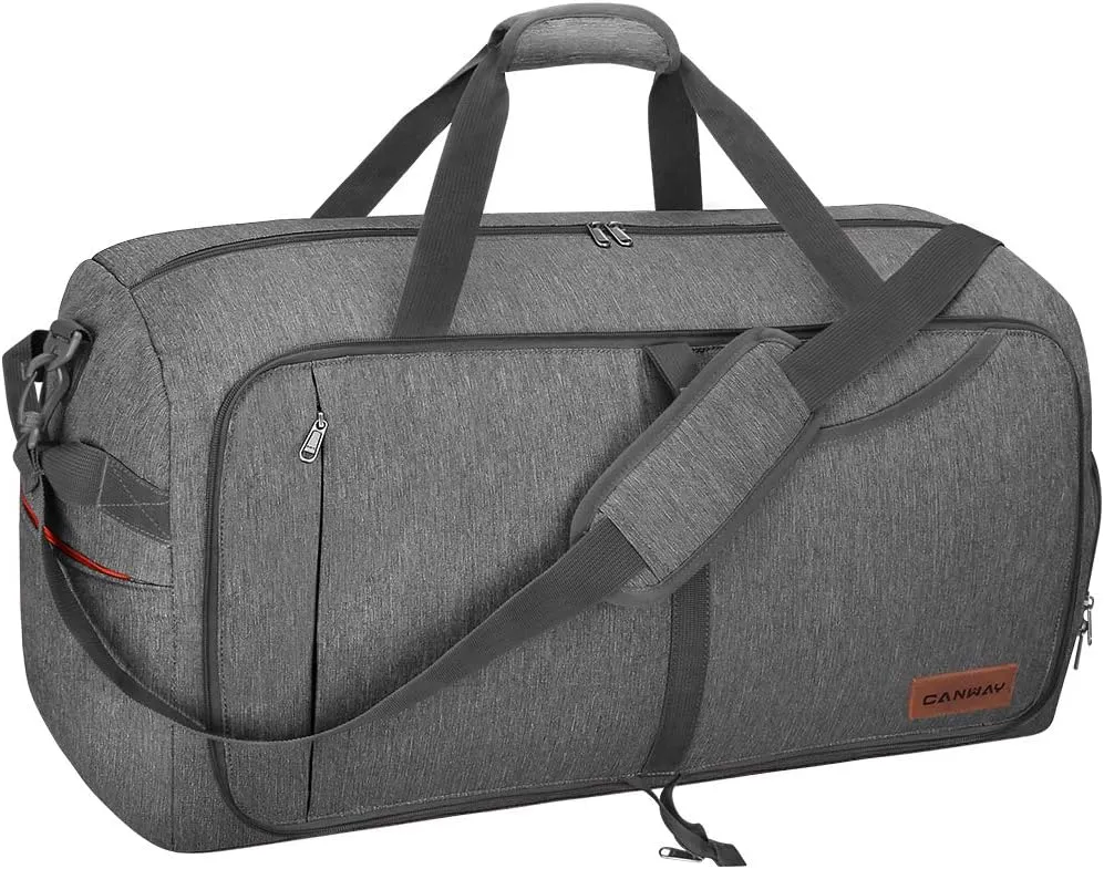 Canway 115L Travel Duffel Bag, Foldable Weekender Bag with Shoes Compartment for Men Women Water-proof & Tear Resistant