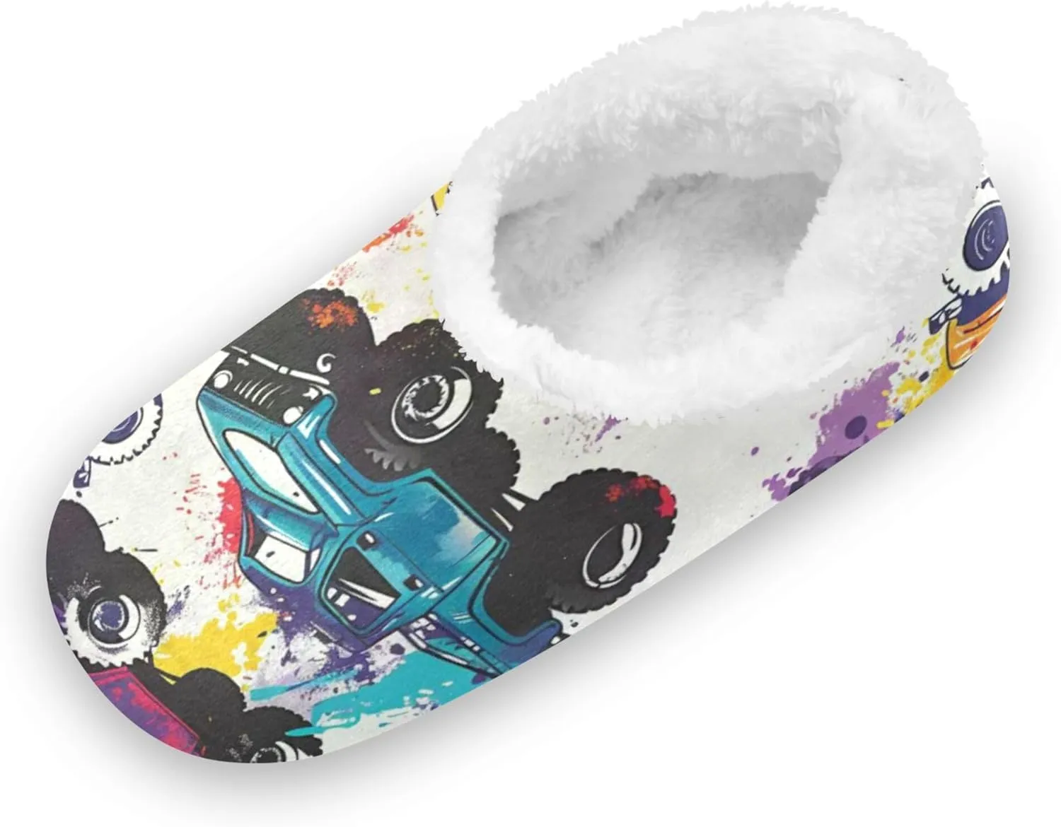 Cartoon Monster Truck Kids Slippers for Boys Girls