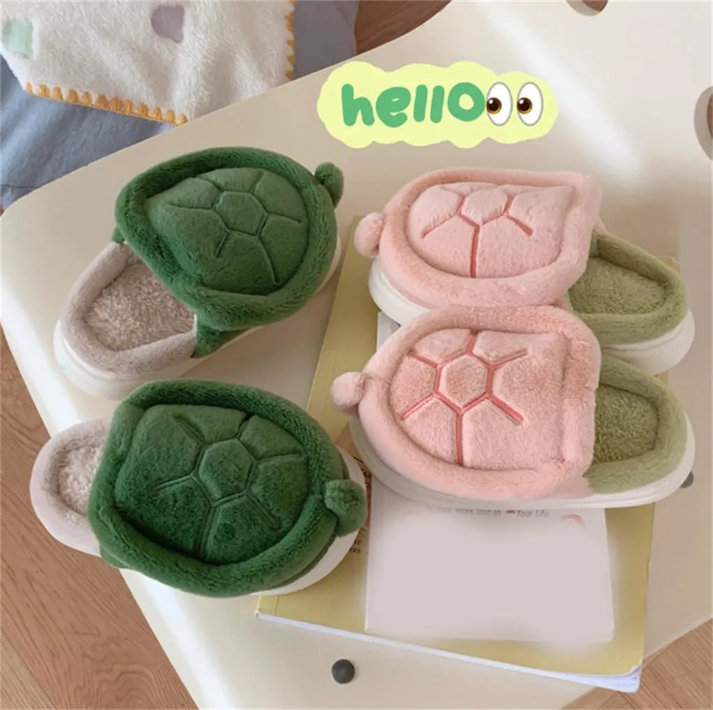 Cartoon Turtle Slippers for Women, Stylish Warm And Comfortable Indoor Turtle Slides Animal Slippers