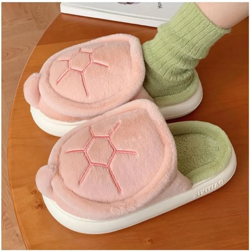 Cartoon Turtle Slippers for Women, Stylish Warm And Comfortable Indoor Turtle Slides Animal Slippers
