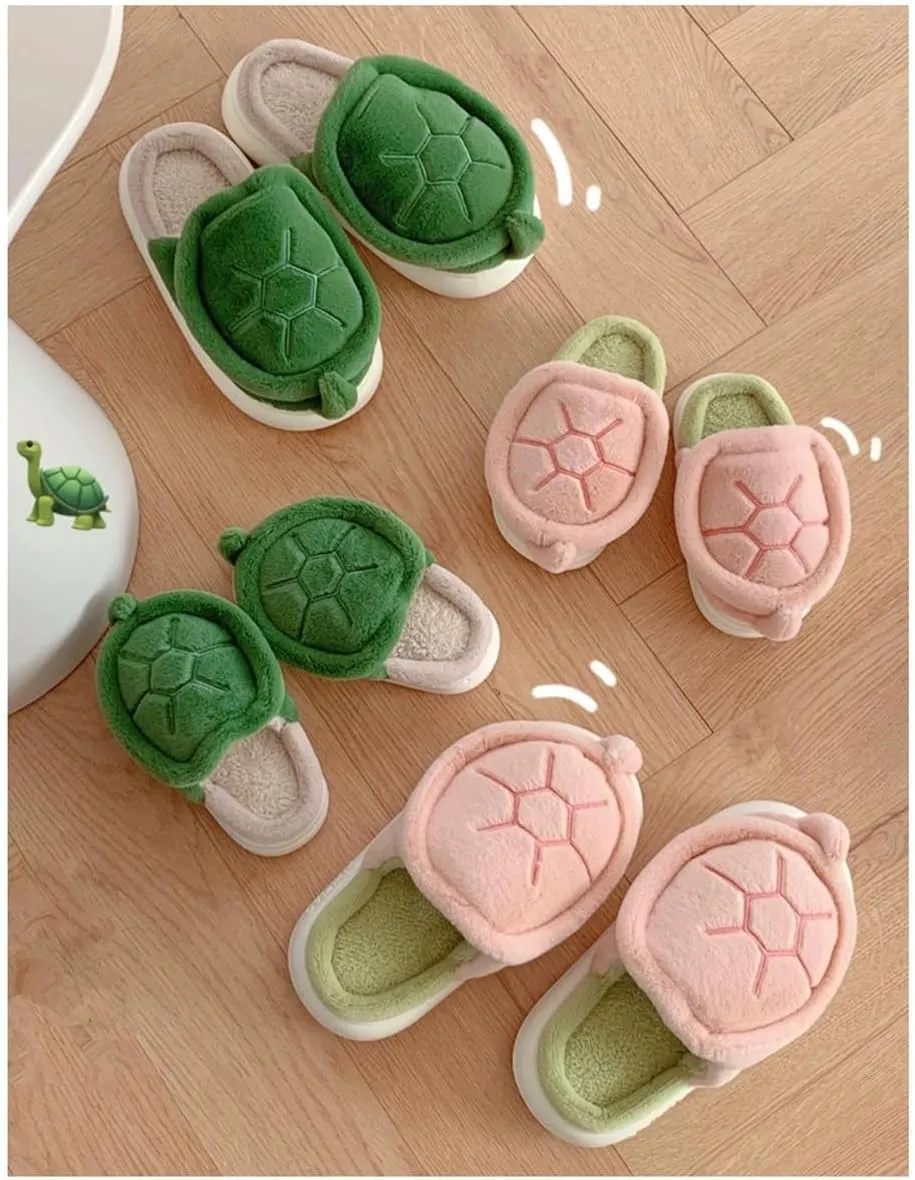Cartoon Turtle Slippers for Women, Stylish Warm And Comfortable Indoor Turtle Slides Animal Slippers