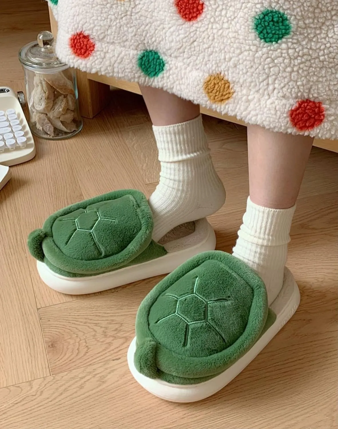 Cartoon Turtle Slippers for Women, Stylish Warm And Comfortable Indoor Turtle Slides Animal Slippers