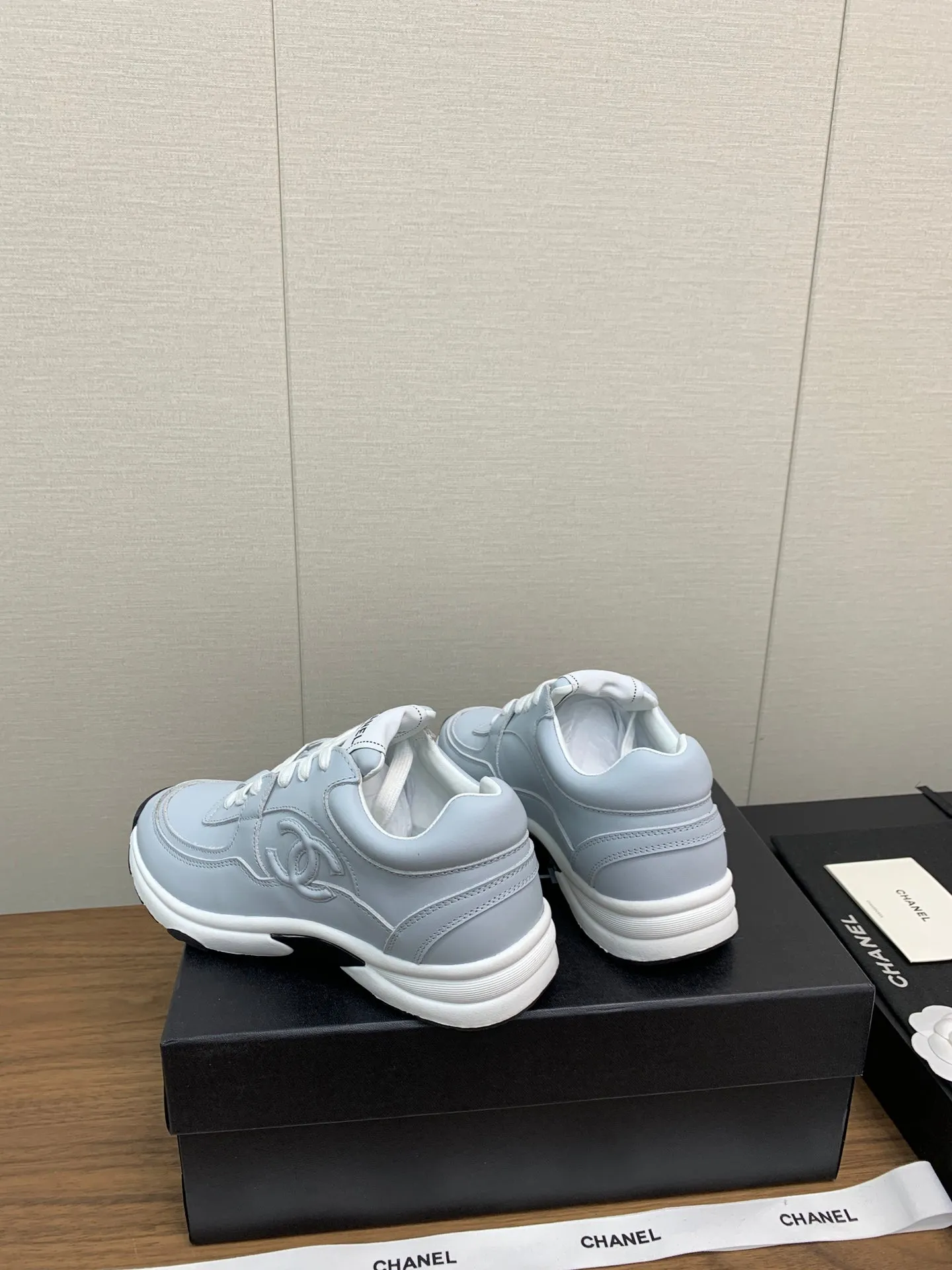 CHANEL Limited-stock deal Sneaker Lambskin 30mm Blue Festive offer Light