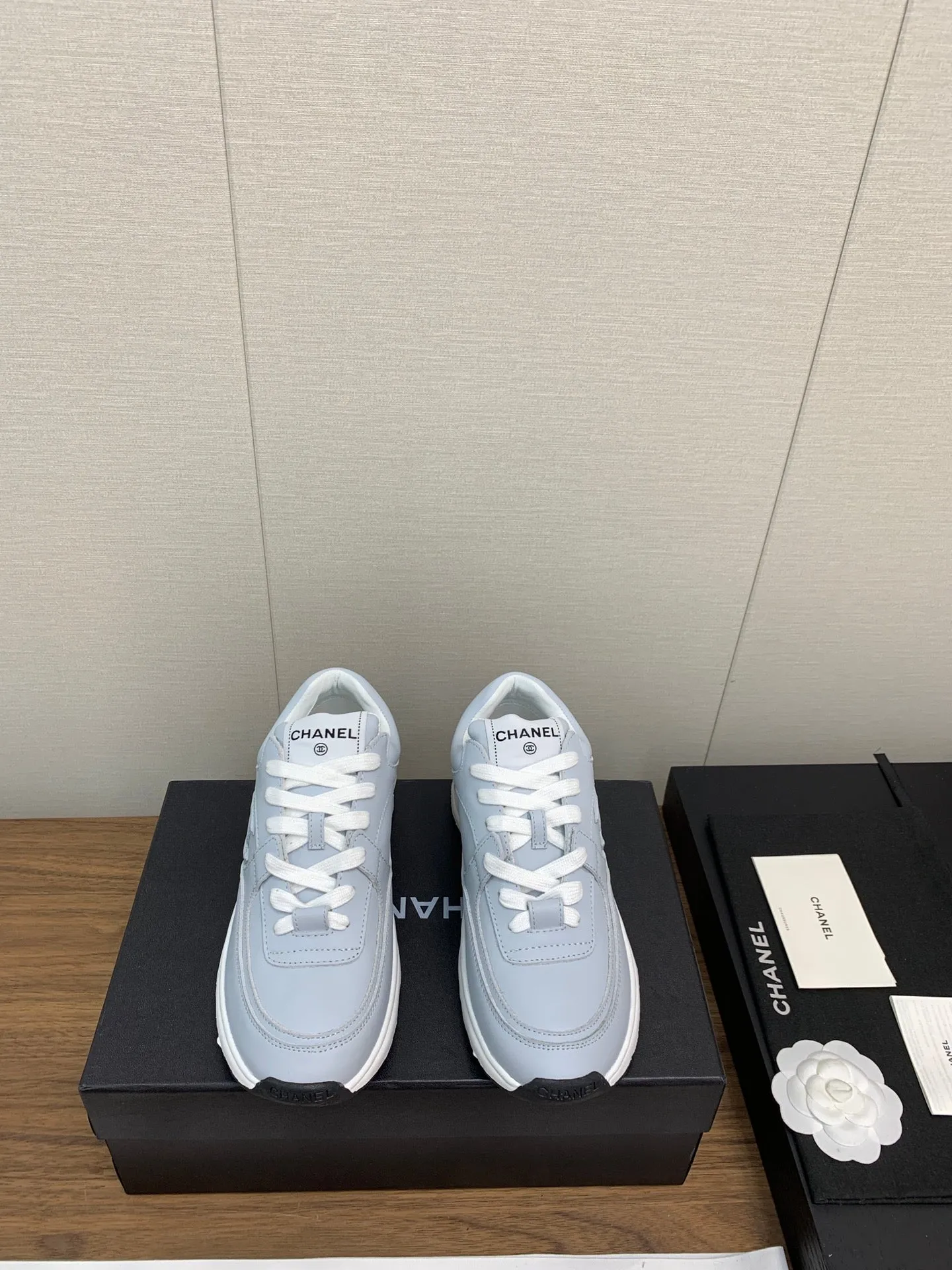CHANEL Limited-stock deal Sneaker Lambskin 30mm Blue Festive offer Light