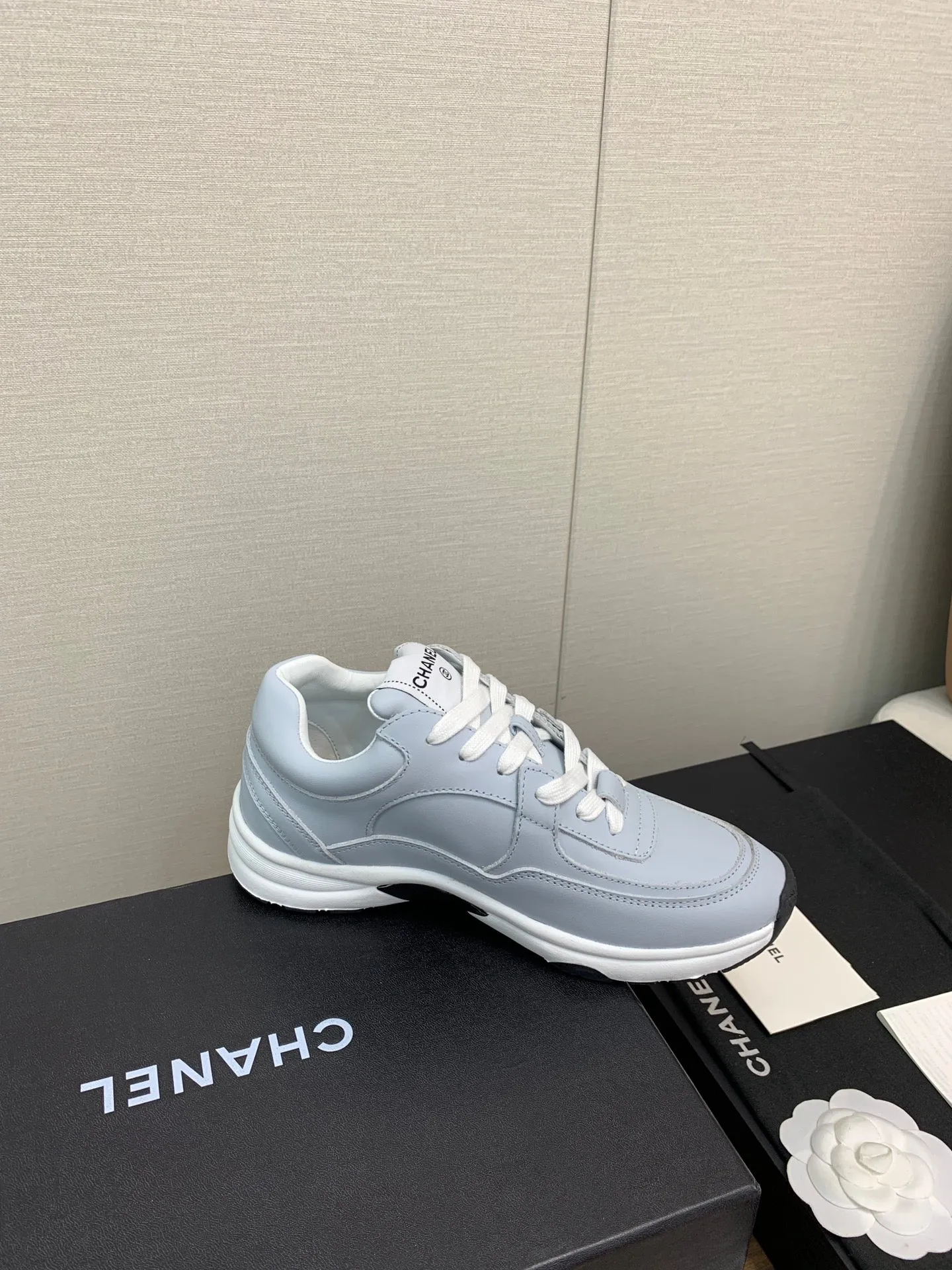 CHANEL Limited-stock deal Sneaker Lambskin 30mm Blue Festive offer Light