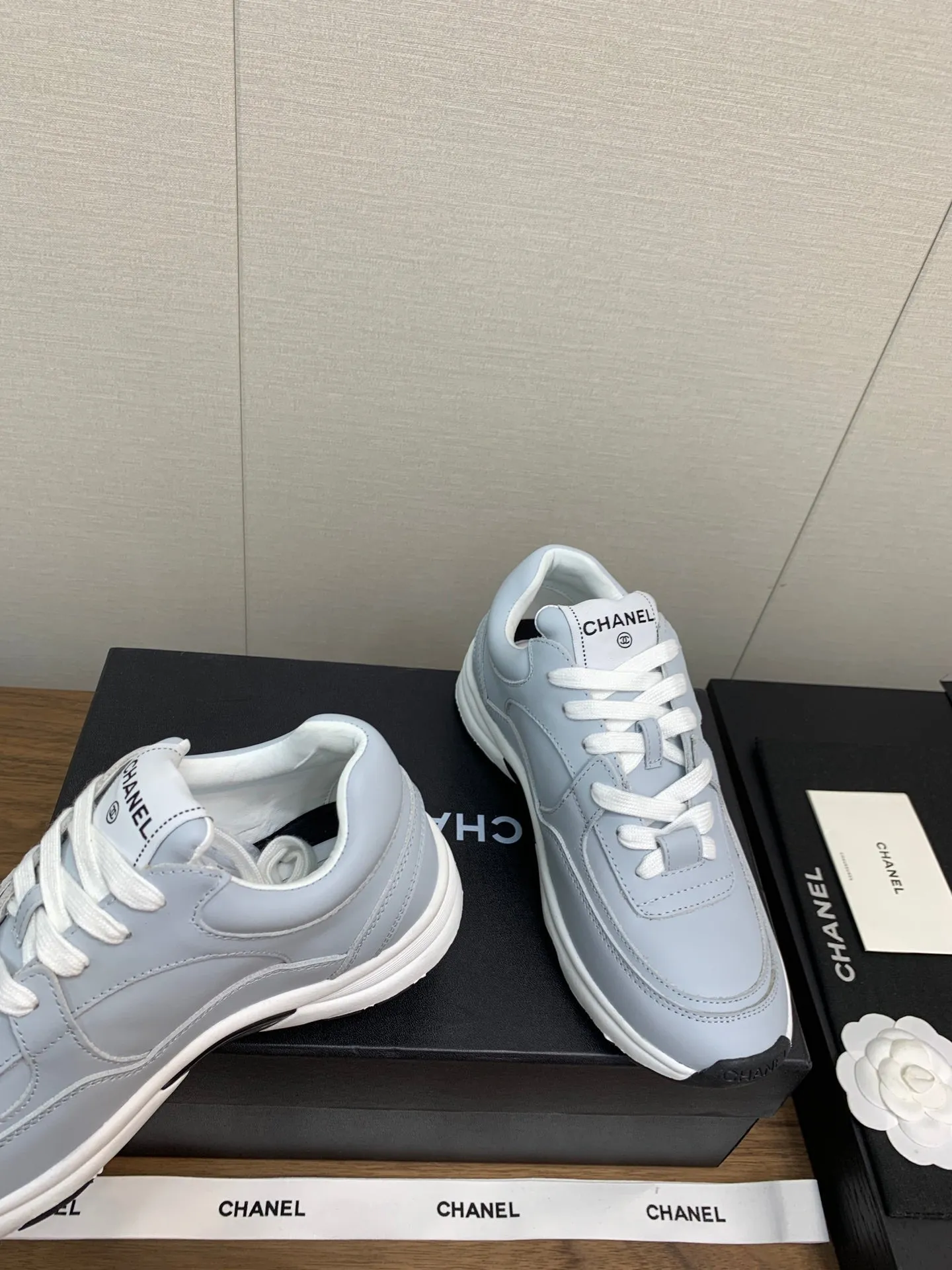 CHANEL Limited-stock deal Sneaker Lambskin 30mm Blue Festive offer Light