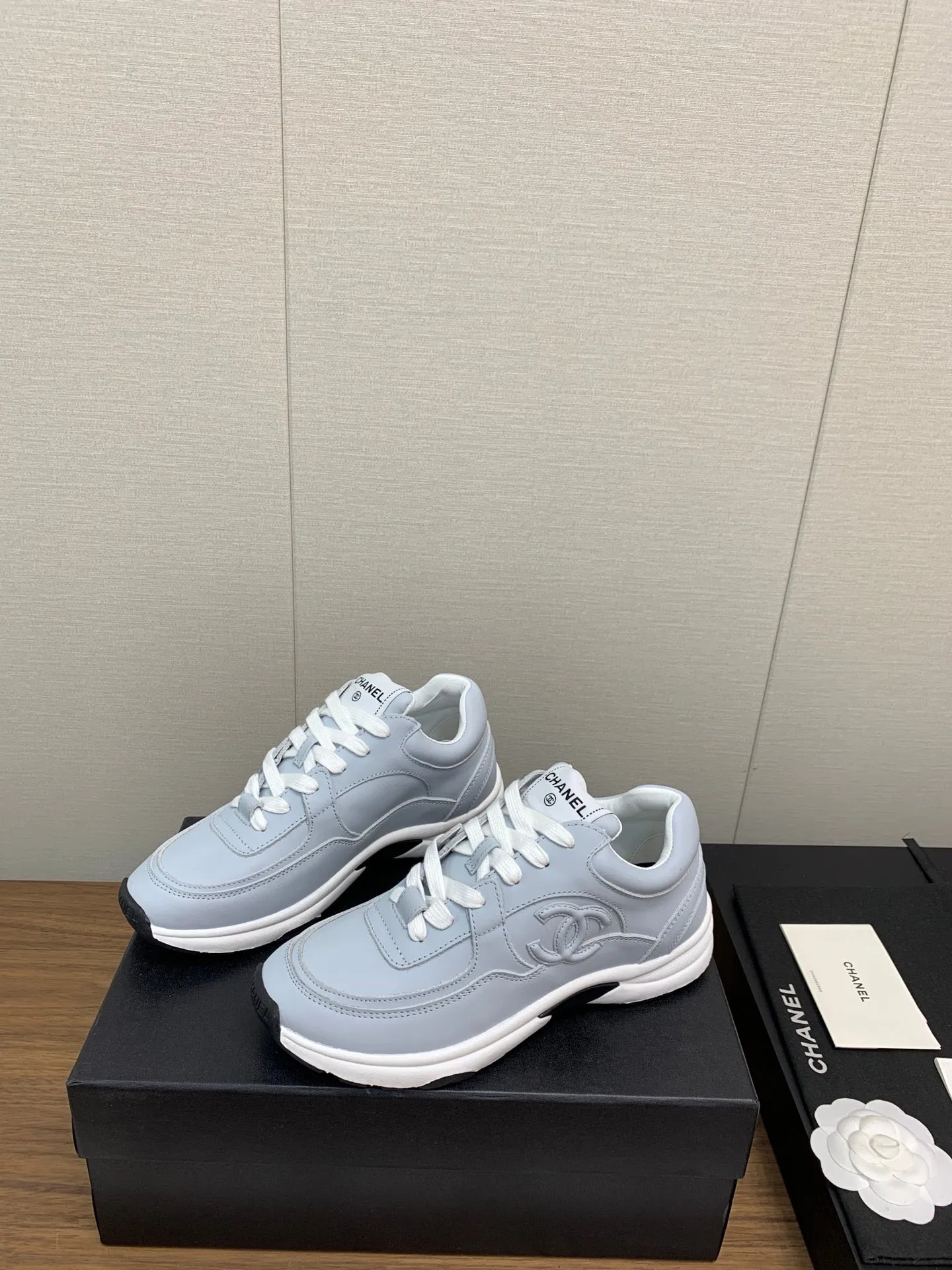 CHANEL Limited-stock deal Sneaker Lambskin 30mm Blue Festive offer Light
