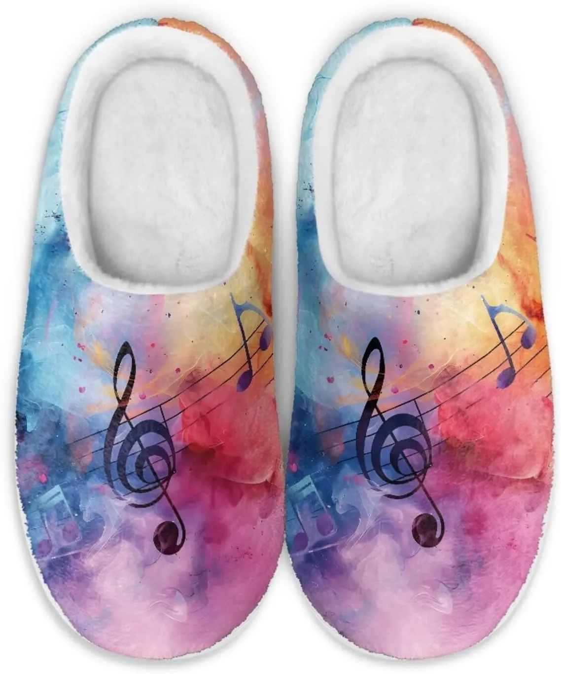 chaqlin House Slipper Universe Fuzzy Sandals for Men Women Furry Bedroom Anti Skid Thick Sole Slippers Casual Outdoor Shoes