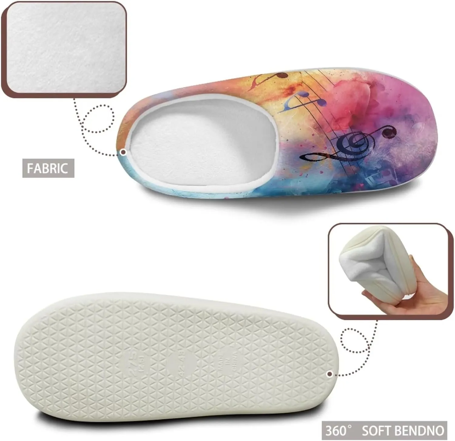 chaqlin House Slipper Universe Fuzzy Sandals for Men Women Furry Bedroom Anti Skid Thick Sole Slippers Casual Outdoor Shoes