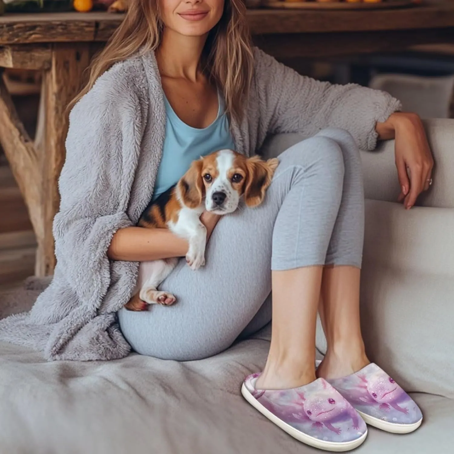 chaqlin House Slippers for Women Fuzzy Sandals Thick Sole Memory Foam Furry Lightweight Winter Outdoor Slip Resistant Causal Fuzzy Slipper Shoes