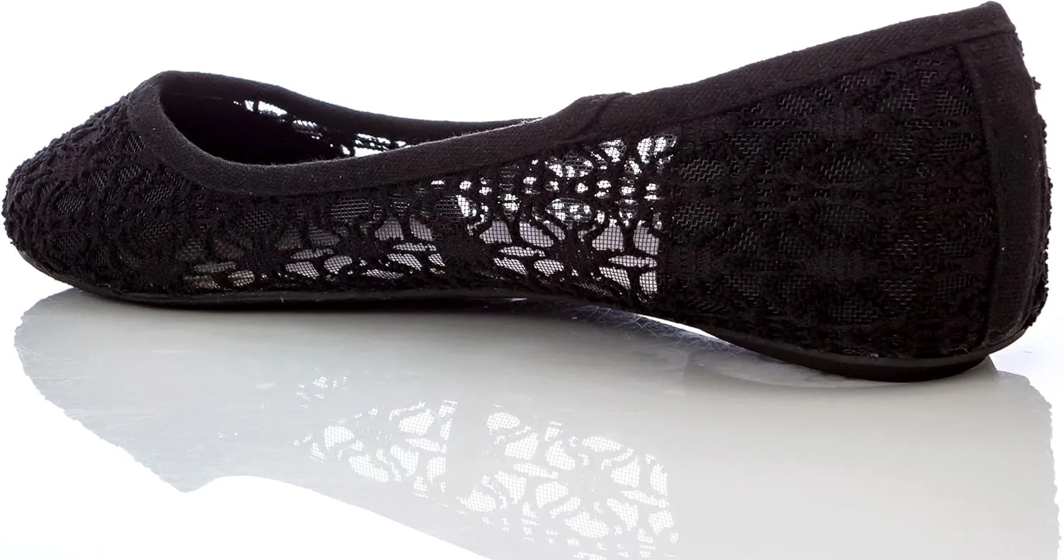 Charles Albert Women's Breathable Crochet Lace Ballet Flat