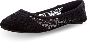 Charles Albert Women's Breathable Crochet Lace Ballet Flat