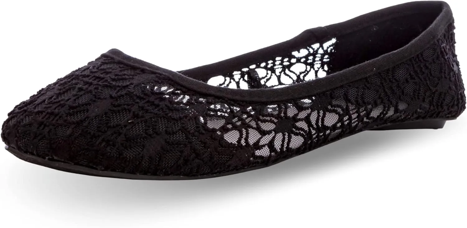 Charles Albert Women's Breathable Crochet Lace Ballet Flat