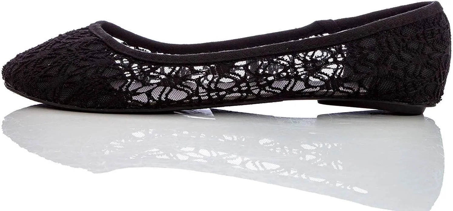 Charles Albert Women's Breathable Crochet Lace Ballet Flat