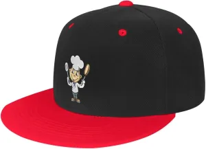 Chef with Spatula and Frying Pan Baseball Cap for Men Women Snapback Hat Adjustable Flat Bill Hats
